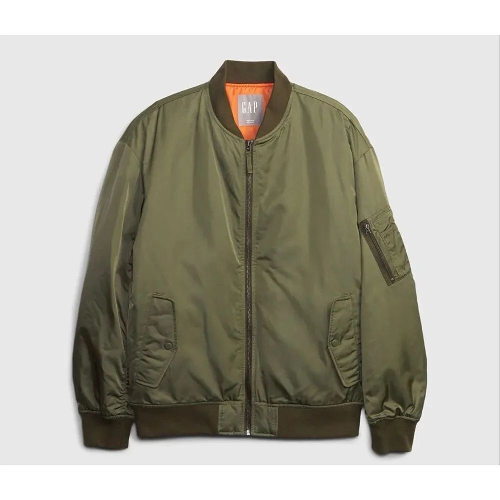 Gap ma-1 green flight bomber jacket size large